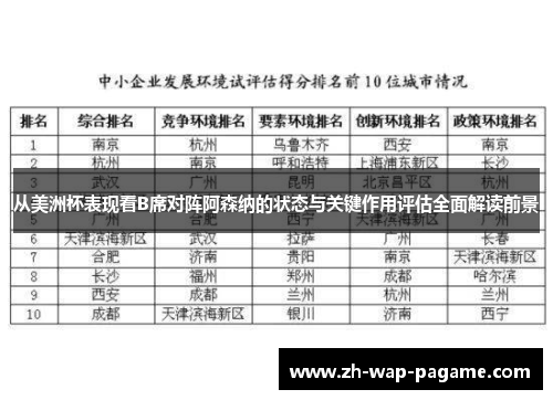 从美洲杯表现看B席对阵阿森纳的状态与关键作用评估全面解读前景